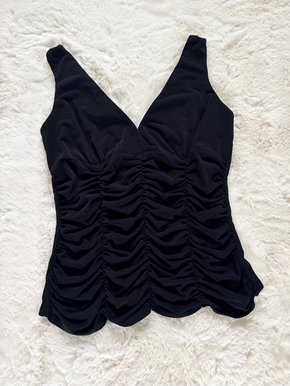 Sexy Vintage 90s Y2K Whimsigoth Express Black Ruched V-Neck Camisole Club Top